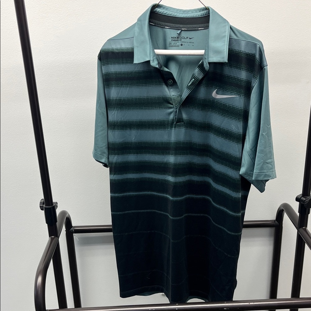 Nike Men's Teal Gradient Polo Shirt